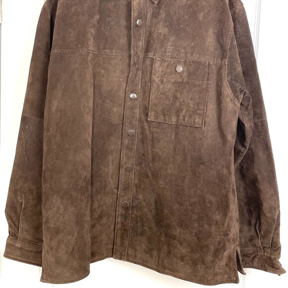 Munsingwear Leather Jacket Mens Suede Brown Button Up Sport Coat Genuine Size L - Picture 12 of 12